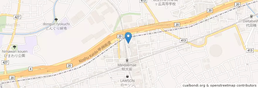 Mapa de ubicacion de ガスト GT明大前北口 en Jepun, 東京都, 杉並区.