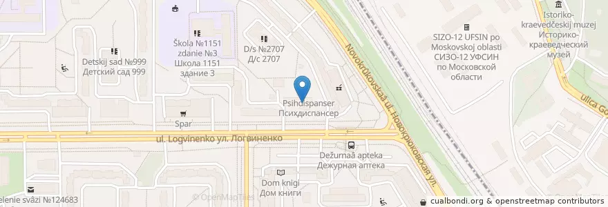 Mapa de ubicacion de Поликлиника №230 en Rusia, Distrito Federal Central, Óblast De Moscú, Москва, Зеленоградский Административный Округ, Район Крюково.