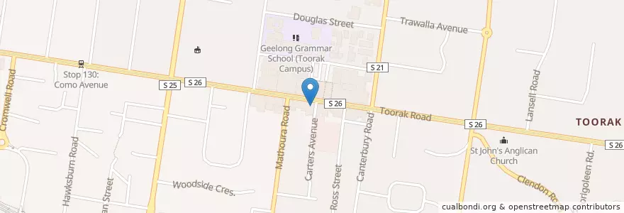Mapa de ubicacion de ANZ en Australia, Victoria, City Of Stonnington.