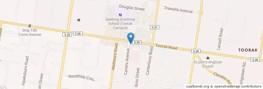 Mapa de ubicacion de Commonwealth Bank en Australie, Victoria, City Of Stonnington.