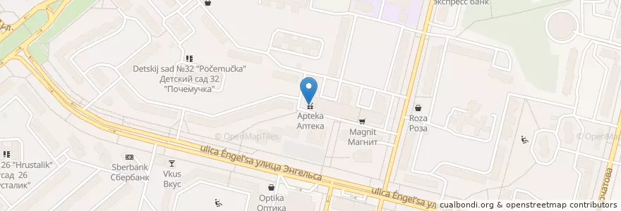 Mapa de ubicacion de Аптека en Russia, Distretto Federale Centrale, Калужская Область, Городской Округ Обнинск.