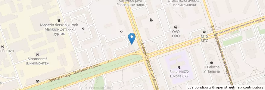 Mapa de ubicacion de БинБанк en Rusland, Centraal Federaal District, Moskou, Восточный Административный Округ, Район Перово.