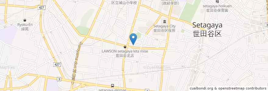 Mapa de ubicacion de 世田谷四郵便局 en اليابان, 東京都, 世田谷区.