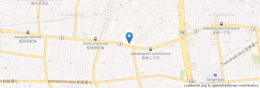 Mapa de ubicacion de ぱぱす 若林店 en Jepun, 東京都, 世田谷区.