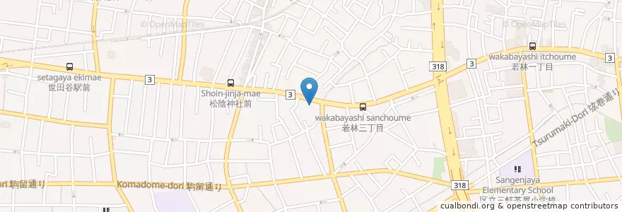 Mapa de ubicacion de ガスト en Japan, 東京都, 世田谷区.