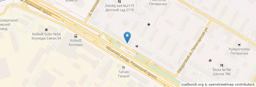Mapa de ubicacion de Доктор Столетов en Rusland, Centraal Federaal District, Moskou, Юго-Восточный Административный Округ, Рязанский Район.