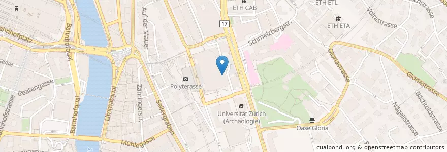 Mapa de ubicacion de Polysnack en 瑞士, 蘇黎世, Bezirk Zürich, Zürich.