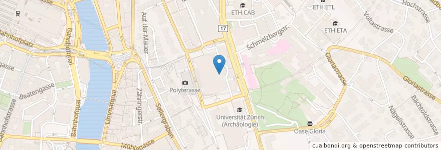 Mapa de ubicacion de Cafébar en 瑞士, 蘇黎世, Bezirk Zürich, Zürich.