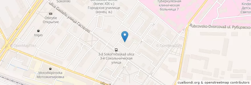 Mapa de ubicacion de Школа №369 en Russia, Distretto Federale Centrale, Москва, Восточный Административный Округ, Район Сокольники.