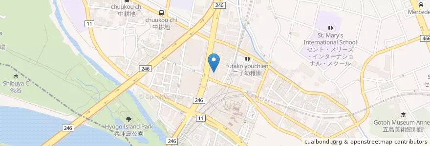 Mapa de ubicacion de 三菱東京UFJ銀行 en Jepun, 東京都, 世田谷区.