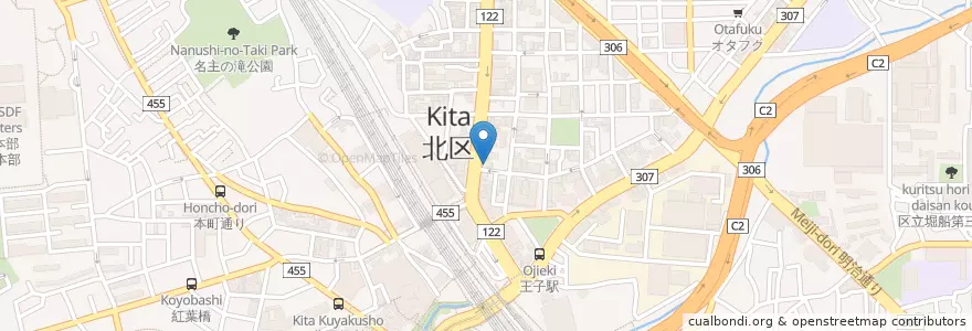 Mapa de ubicacion de フレッシュスパゲティ ラーラ en 日本, 東京都, 北区.