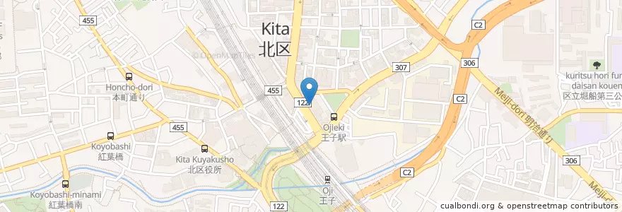 Mapa de ubicacion de スターバックス en Jepun, 東京都, 北区.