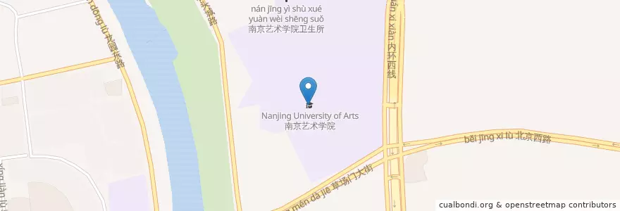 Mapa de ubicacion de 南京艺术学院 en 中国, 江蘇省, 南京市, 鼓楼区.