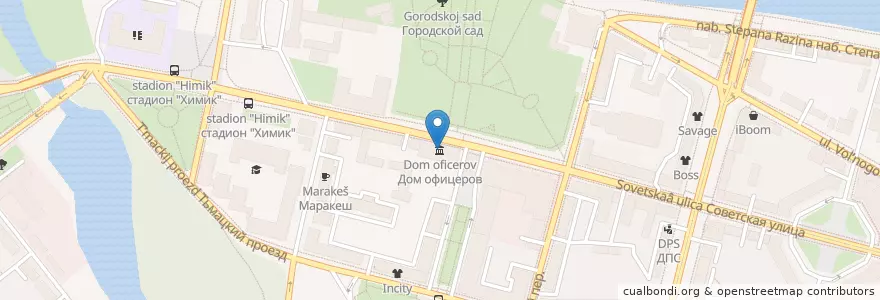 Mapa de ubicacion de Дом офицеров en Rusia, Distrito Federal Central, Óblast De Tver, Городской Округ Тверь, Калининский Район.