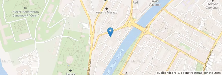 Mapa de ubicacion de Косневич en Rusya Federasyonu, Южный Федеральный Округ, Krasnodar Krayı, Городской Округ Сочи.