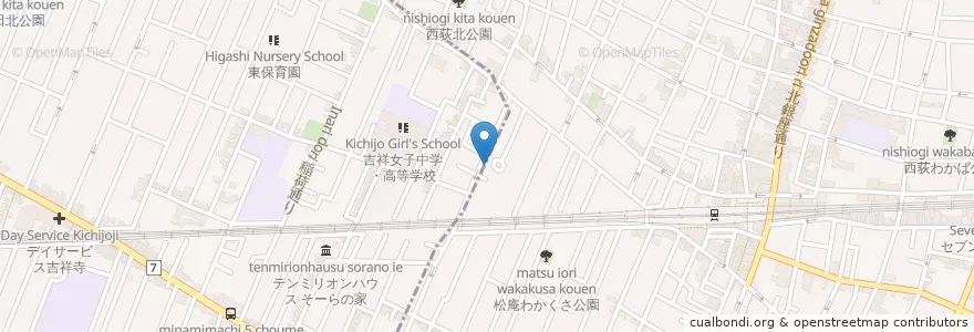 Mapa de ubicacion de Tenrikyo en Japan, Tokyo, Suginami.