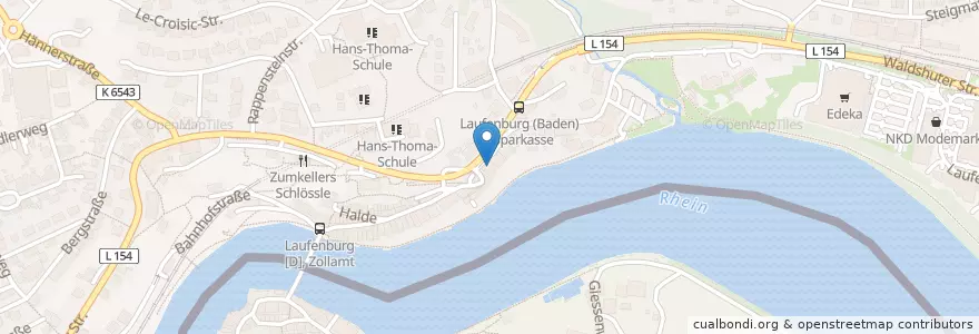 Mapa de ubicacion de Zeiser'sche Apotheke en ألمانيا, بادن فورتمبرغ, مقاطعة فرايبورغ, Landkreis Waldshut, Laufenburg (Baden).