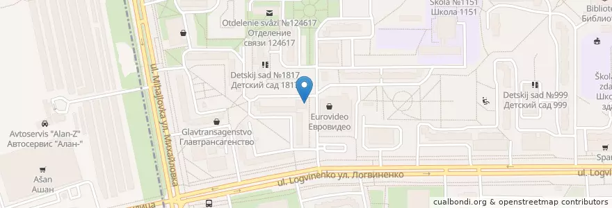 Mapa de ubicacion de Сбербанк en Rusland, Centraal Federaal District, Oblast Moskou, Moskou, Зеленоградский Административный Округ, Район Крюково.