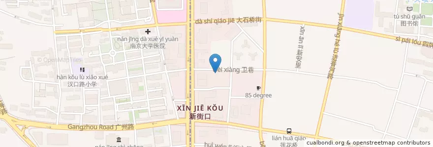 Mapa de ubicacion de 吉兆营清真寺 en China, Jiangsu, Nanjing City, Xuanwu District.