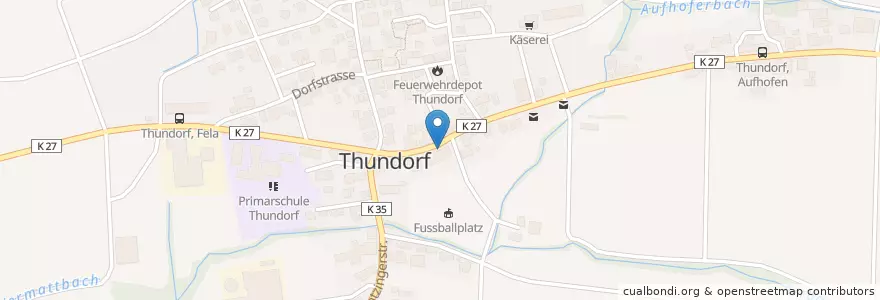 Mapa de ubicacion de Agrola en Suíça, Thurgau, Bezirk Frauenfeld, Thundorf.