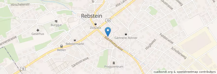 Mapa de ubicacion de Rondino en 스위스, Sankt Gallen, Wahlkreis Rheintal, Rebstein.
