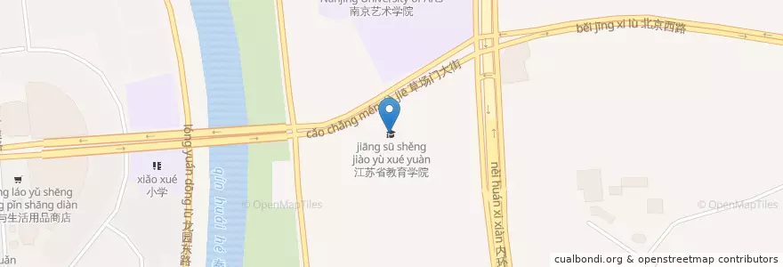 Mapa de ubicacion de 江苏第二师范学院 en الصين, جيانغسو, نانجينغ, 鼓楼区.