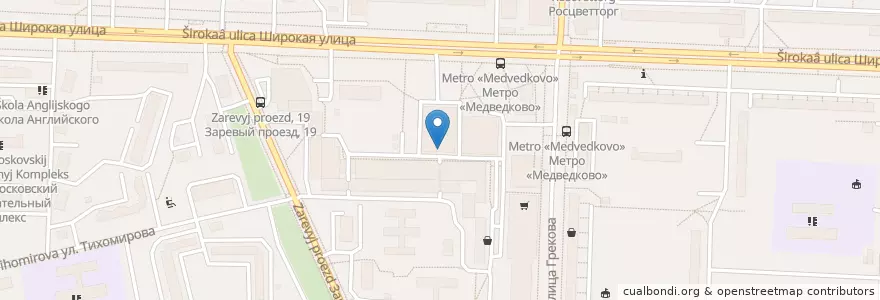 Mapa de ubicacion de Bar Bear en Russia, Distretto Federale Centrale, Москва, Северо-Восточный Административный Округ, Район Северное Медведково.