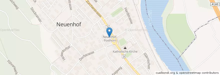 Mapa de ubicacion de Posthorn en Schweiz/Suisse/Svizzera/Svizra, Aargau, Bezirk Baden, Neuenhof.