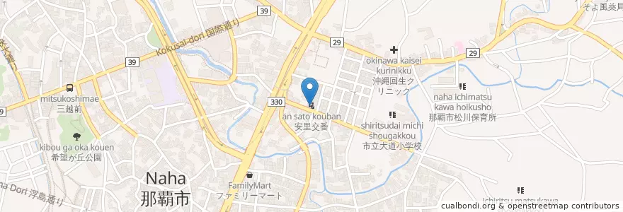 Mapa de ubicacion de 那覇警察署安里交番 en Japan, 沖縄県, 那覇市.