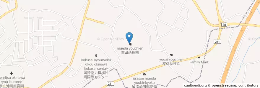 Mapa de ubicacion de 浦添市立前田幼稚園 en Japonya, 沖縄県.