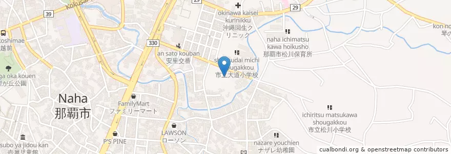 Mapa de ubicacion de 市立真和志中学校 en Japan, 沖縄県, 那覇市.