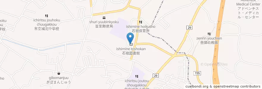 Mapa de ubicacion de 石嶺図書館 en Japan, Präfektur Okinawa, 那覇市.