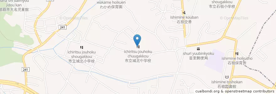 Mapa de ubicacion de 市立城北中学校 en Japon, Préfecture D'Okinawa, 那覇市.