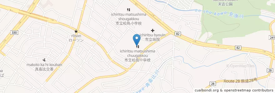 Mapa de ubicacion de 市立松島中学校 en Japão, 沖縄県, 那覇市.