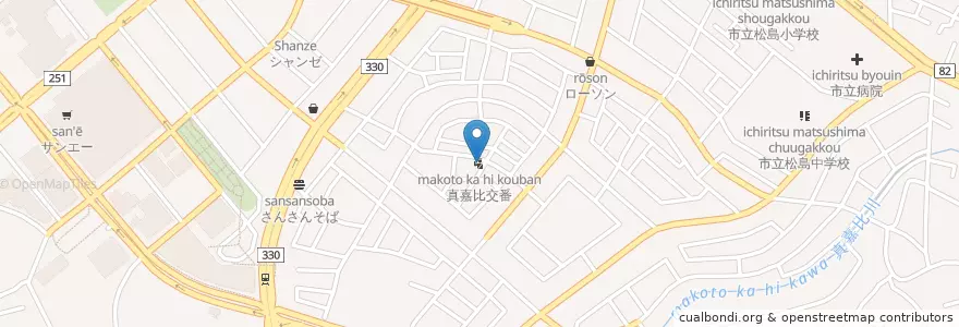 Mapa de ubicacion de 真嘉比交番 en Japon, Préfecture D'Okinawa, 那覇市.