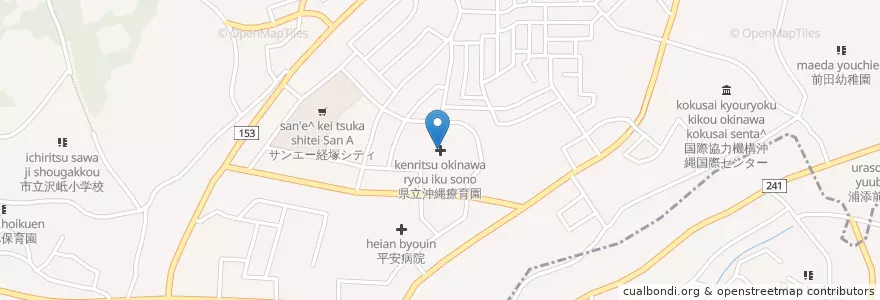 Mapa de ubicacion de 沖縄県立沖縄療育園 en 日本, 沖縄県, 那覇市.