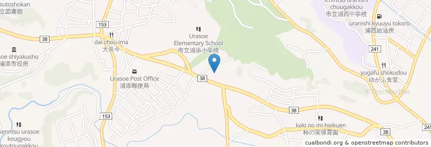 Mapa de ubicacion de 浦添警察署 en Japonya, 沖縄県, 浦添市.