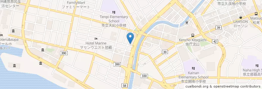 Mapa de ubicacion de 西武門病院 en اليابان, أوكيناوا, ناها.