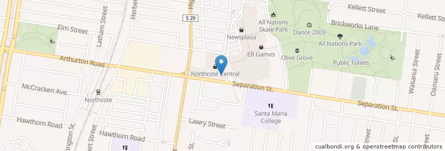Mapa de ubicacion de Commonwealth Bank en Australië, Victoria, City Of Darebin.