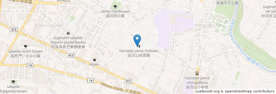 Mapa de ubicacion de ゆうゆう浜田山館 en Japan, Tokio, 杉並区.