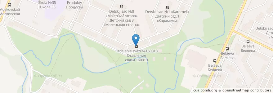 Mapa de ubicacion de Отделение связи №160013 en Russia, Northwestern Federal District, Vologda Oblast, Vologodsky District, Vologda.