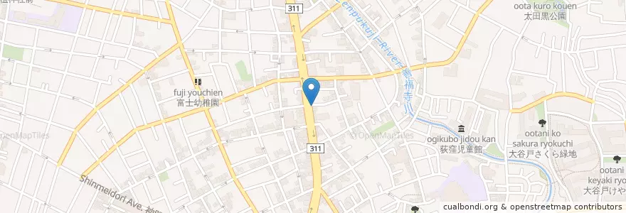 Mapa de ubicacion de みちのくラーメン 百汁番 en Jepun, 東京都, 杉並区.