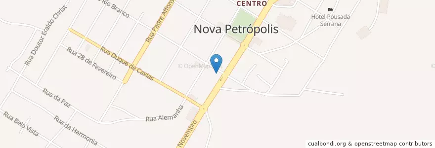 Mapa de ubicacion de Panvel en 브라질, 남부지방, 히우그란지두술, Região Geográfica Imediata De Caxias Do Sul, Região Geográfica Intermediária De Caxias Do Sul, Nova Petrópolis.