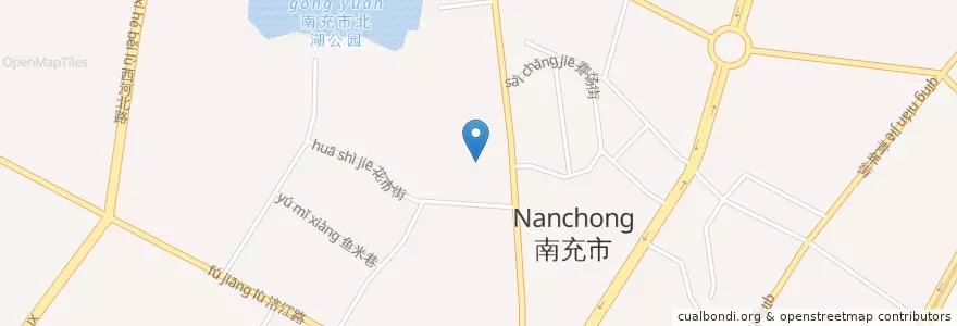 Mapa de ubicacion de Zhongcheng Subdistrict en China, Sichuan, Nanchong City, Shunqing District, Zhongcheng Subdistrict.
