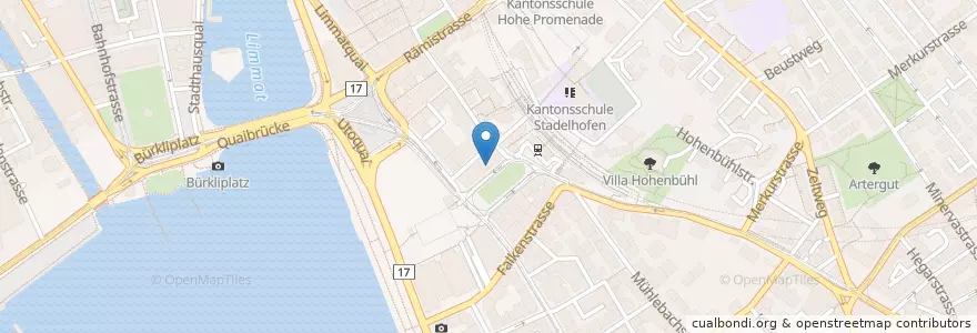 Mapa de ubicacion de Arthouse Le Paris en 瑞士, 蘇黎世, Bezirk Zürich, Zürich.