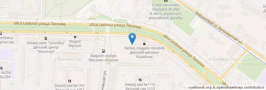 Mapa de ubicacion de Горздрав en 러시아, Центральный Федеральный Округ, Москва, Северо-Восточный Административный Округ, Район Бибирево.