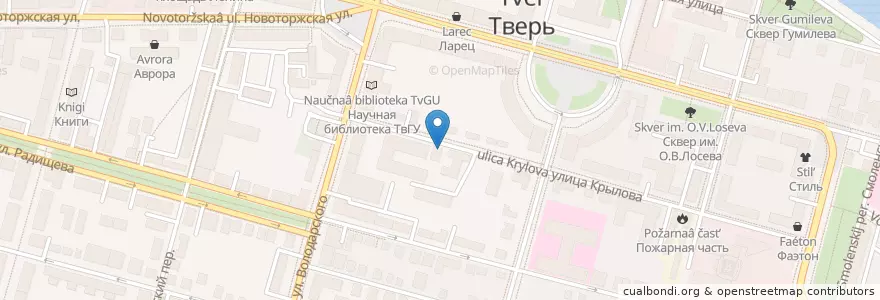 Mapa de ubicacion de Торжокуниверсалбанк en Russland, Föderationskreis Zentralrussland, Oblast Twer, Городской Округ Тверь, Калининский Район.