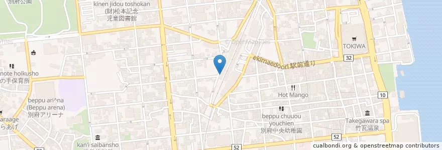 Mapa de ubicacion de ロッテリア en 日本, 大分県, 別府市.
