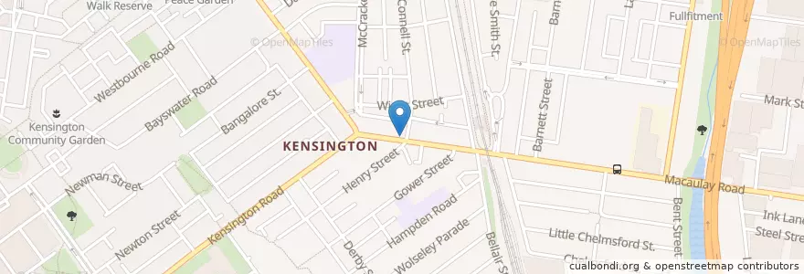 Mapa de ubicacion de Kensington Food Hall en Australia, Victoria, City Of Melbourne.