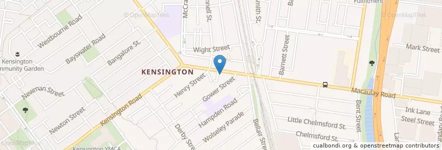 Mapa de ubicacion de The Kensington Fish Shop en オーストラリア, ビクトリア, City Of Melbourne.